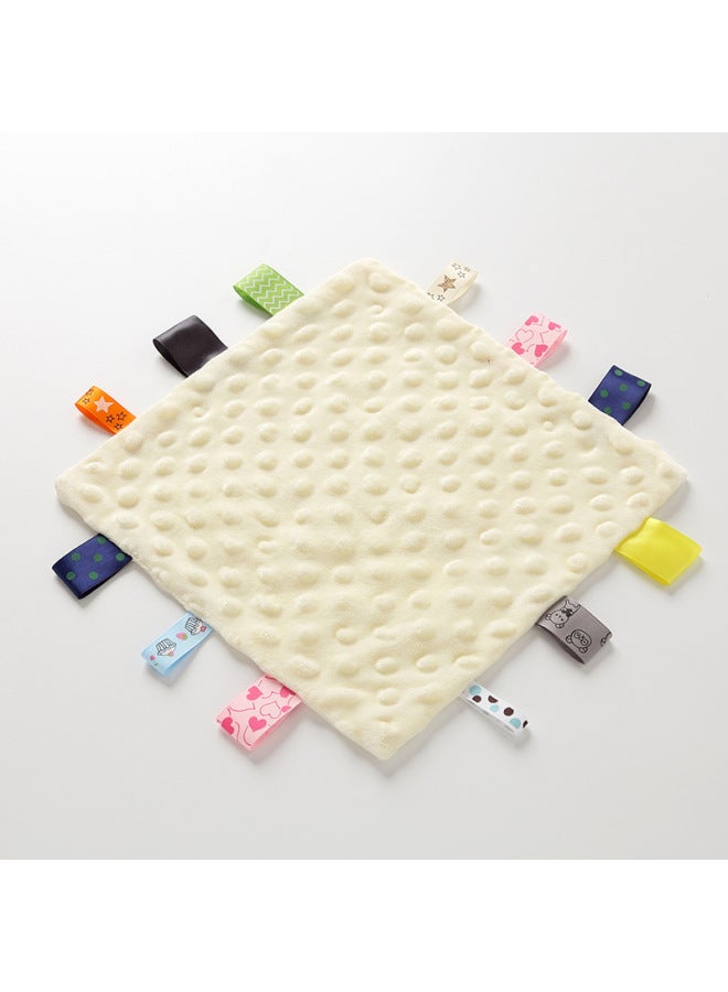 Baby Soothing Towel Bean Fluff Sleep Aid Toy Hand Puppet Mouthable Comforter Infant Sleepytime Squared Plushie Wipes-Color:Yellow (square Towel) - Image 1