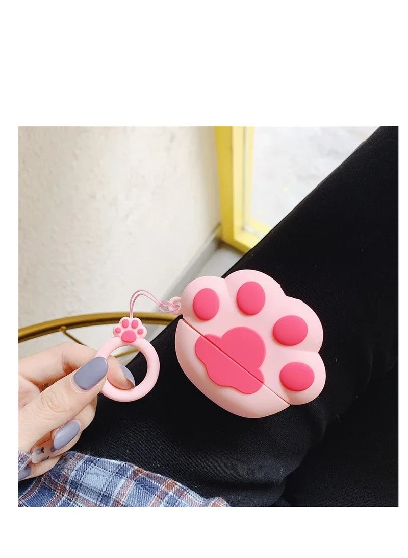 Cute Case Compatible for Airpods 4 Generation, Funny Frog Kawaii Cats Paw Animal Silicone Cover with Keychain (Cats) Air bods 4 - Image 1