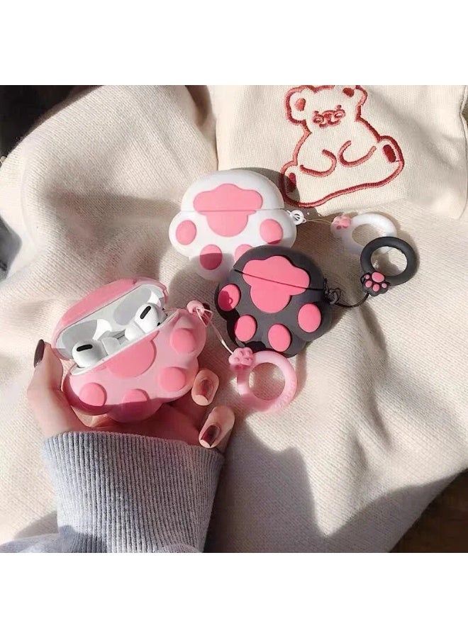 Cute Case Compatible for Airpods 4 Generation, Funny Frog Kawaii Cats Paw Animal Silicone Cover with Keychain (Cats) Air bods 4 - Image 4