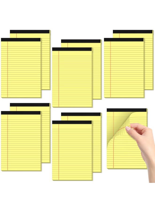 Aidunmis Yellow Note Pads 5x8 Small Legal Pads College Ruled Notepad for Office 6 Pack Yellow Writing Pads 5x8 Narrow Ruled Paper Pads 25 Lines 80 GSM Paper Tablets 5x8" Lined Notepads With 30 Sheets Per Pad - Image 1