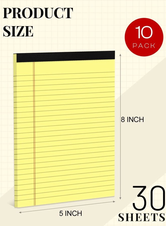 Aidunmis Yellow Note Pads 5x8 Small Legal Pads College Ruled Notepad for Office 6 Pack Yellow Writing Pads 5x8 Narrow Ruled Paper Pads 25 Lines 80 GSM Paper Tablets 5x8" Lined Notepads With 30 Sheets Per Pad - Image 2