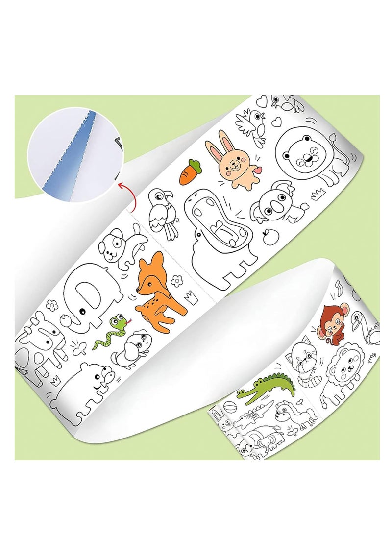 TFIXOL - 3 Meters Drawing Roll Animal Paper Roll for Kids for Stimulating Creativity Safe and Environmentally Friendly White Drawing Paper for Children DIY Interactive for Drawing, Sketching Craft - Image 1
