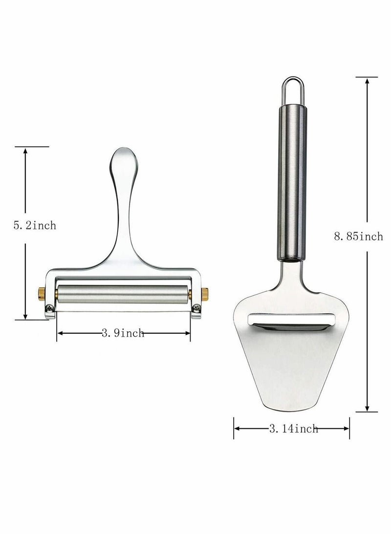 Y&D 3 Pieces Cheese Cutter Adjustable Thickness Stainless Steel Wire Slicer with Plane Tool for Soft Semi-Hard Cheeses Kitchen Cooking  - Image 3
