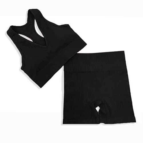 DADAB Workout Set Workout Outfits for Women 2 Piece Ribbed Seamless Crop Tank and Seamless Leggings Yoga Gym Activewear Sets (Hot Pink-LONG, Small) - Image 5