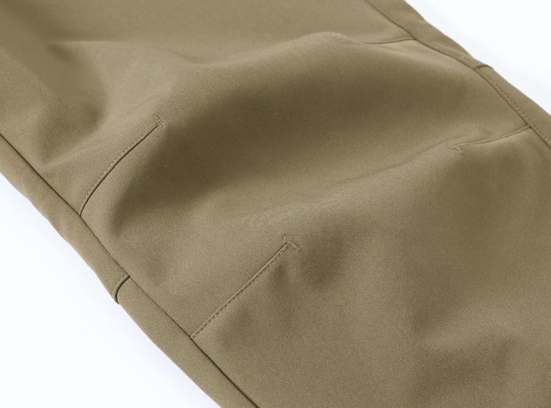 BASUDAM Men's Utility Work Pants Snow Waterproof Softshell Winter Fleece Lined Insulated Outdoor Mountain Khaki 36 - Image 4