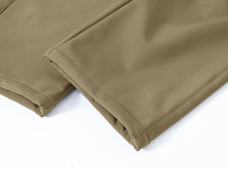 BASUDAM Men's Utility Work Pants Snow Waterproof Softshell Winter Fleece Lined Insulated Outdoor Mountain Khaki 36 - Image 5