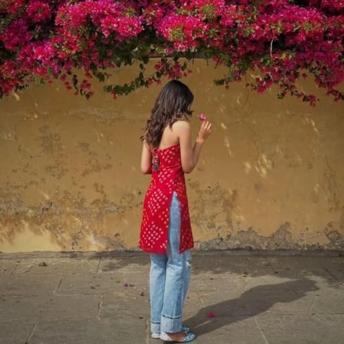 GoSriKi Women's Rayon Viscose Kurti for Girls Short Kurti for Women (HARPITA RED-GS_XS_RED_X-Small) - Image 2