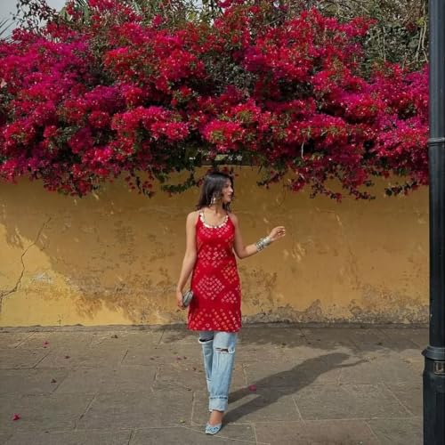 GoSriKi Women's Rayon Viscose Kurti for Girls Short Kurti for Women (HARPITA RED-GS_XS_RED_X-Small) - Image 3