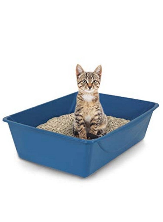 Petmate Open Cat Litter Box, Blue Mesa/Mouse Grey,M (Pack of 1), Made in USA - Image 1