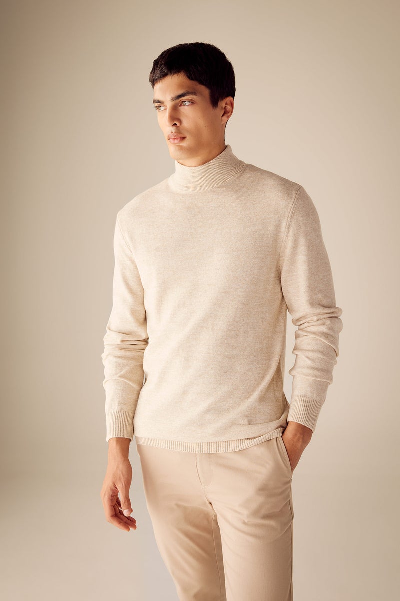 DeFacto Man Slim Fit Half Turtleneck Basic Knitted Pullover - Image 4
