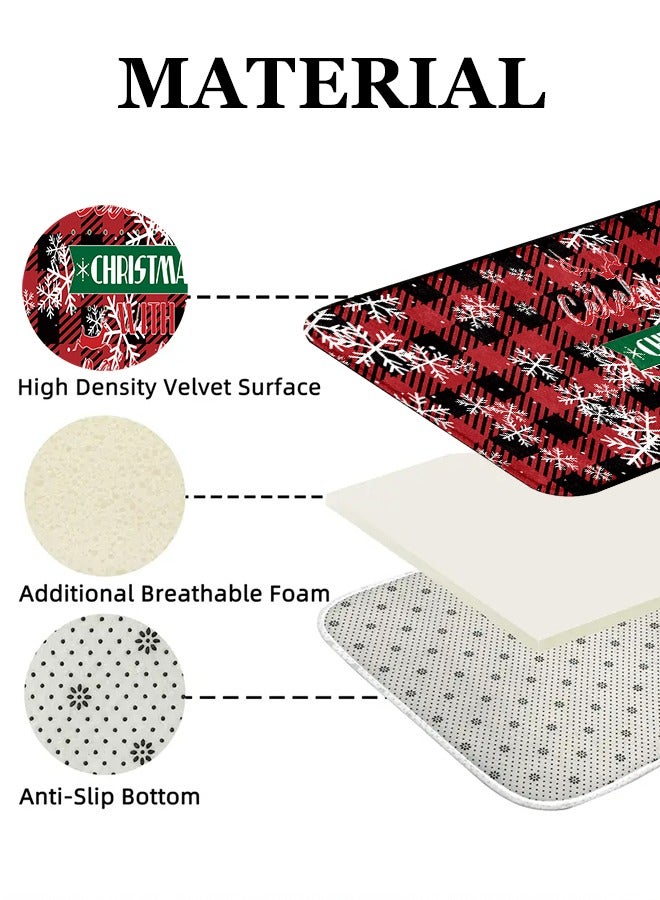 2 PCS Christmas Sponge Rugs Set, Cushion Floor Carpet, Waterproof, Oil Resistant and Anti-Fatigue PU Standing Mat for Kitchen, Floor, Office, Sink, Laundry 45*75CM+45*120CM - Image 4
