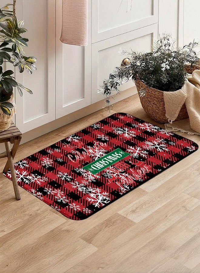2 PCS Christmas Sponge Rugs Set, Cushion Floor Carpet, Waterproof, Oil Resistant and Anti-Fatigue PU Standing Mat for Kitchen, Floor, Office, Sink, Laundry 45*75CM+45*120CM - Image 3