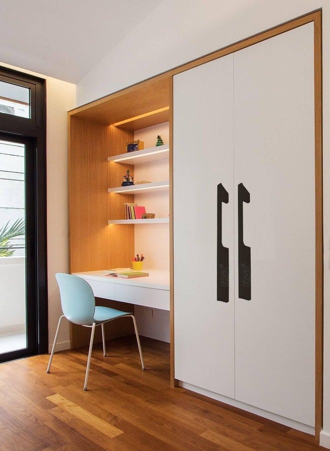 FAST CP501A Long Black Cabinet Pull Handles and Wardrobe Door Handle 2pcs (8 Inches) - Image 3