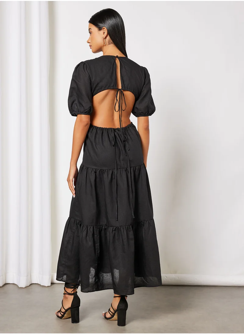 Charlie Holiday. Drawstring Maxi Dress