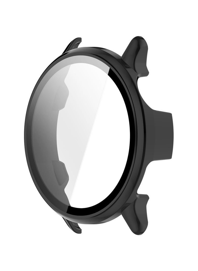 1 زجاج + حالة حماية الكمبيوتر حالة الزجاج ، ومناسبة ل 6 غارمين Vivoactive كامل الشاشة الواقية من الصدمات فيلم حماية الغطاء ، متوافق مع حالة Vivoactive6 ( أسود ) - Image 2