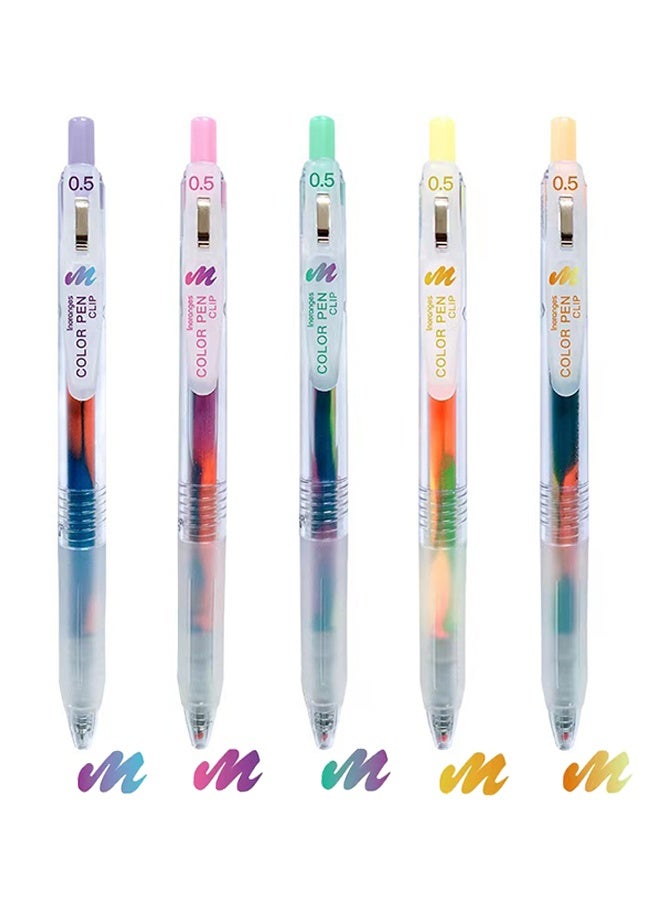 قلم محايد ملون 0.5 ملم متدرج، طالب يضغط يدويا على 5 ألوان متعادل - Image 1