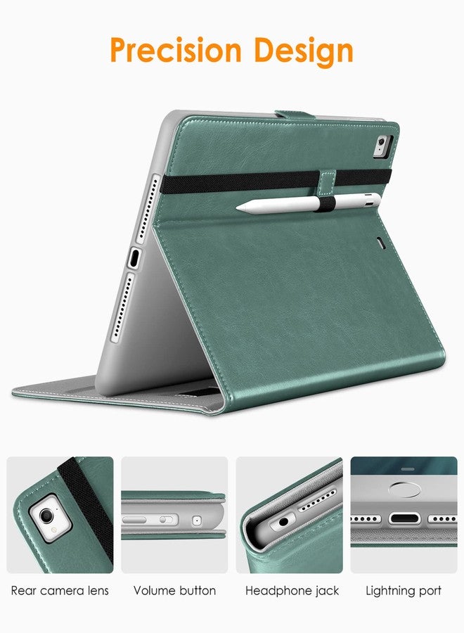 DTTO New iPad 9.7 Inch 5th/6th Generation 2018/2017 Case with Apple Pencil Holder, Premium Leather Folio Stand Cover Case for Apple iPad 9.7 inch, Also Fit iPad Pro 9.7/Air 2/Air - Midnight Green - Image 4