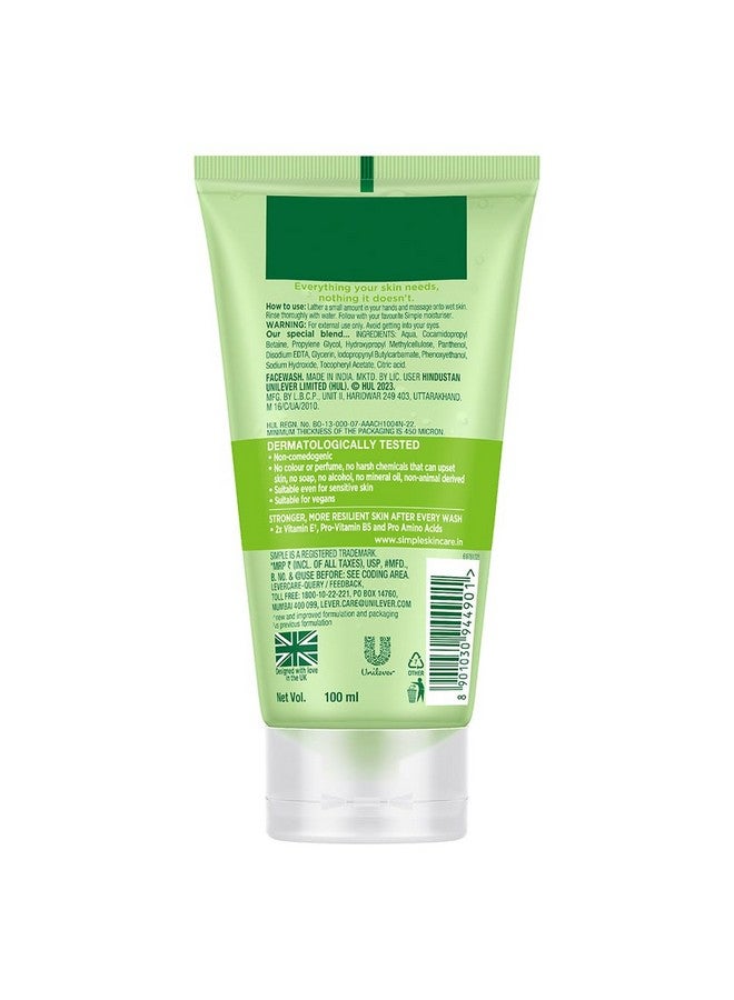 simple Kind To Skin Refreshing Facial Wash 100 Ml | 100% Soap-Free Facewash | For All Skin Types - Image 2