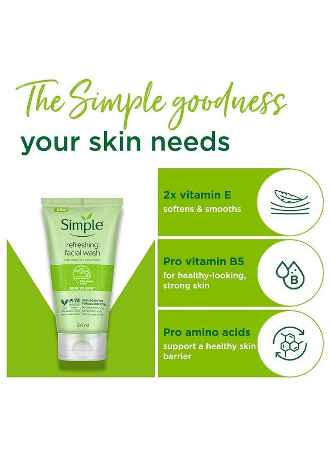 simple Kind To Skin Refreshing Facial Wash 100 Ml | 100% Soap-Free Facewash | For All Skin Types - Image 4