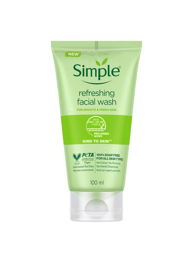 simple Kind To Skin Refreshing Facial Wash 100 Ml | 100% Soap-Free Facewash | For All Skin Types - Image 1