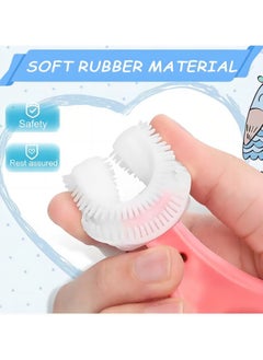 LCAREMOM 10 Pieces U-Shaped Toothbrush Kids, Soft Silicone Brush Head Full-Mouth Manual Toothbrush, 360° Oral Cleaning Design, Suitable for Toddlers Aged 2-6 Years (Blue+Pink)  - Image 4