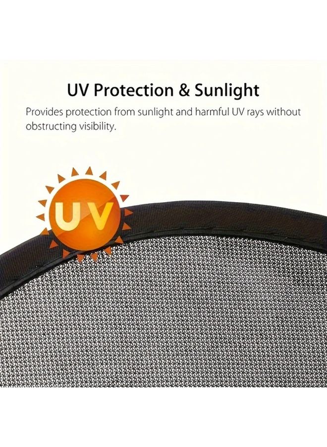 2 Pack Car Window Sunshades UV Protection Nylon Curtains Black - Image 4