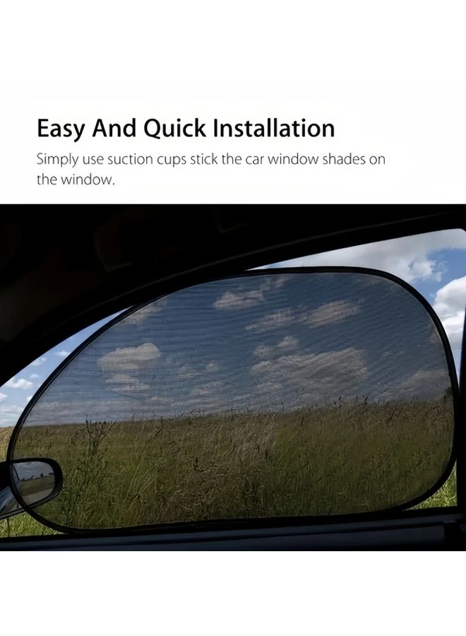 2 Pack Car Window Sunshades UV Protection Nylon Curtains Black - Image 5