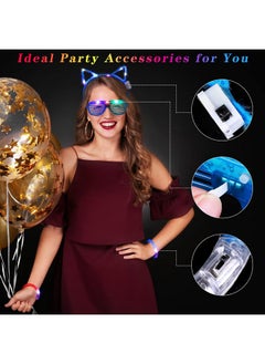 Elcoho Elcoho 60 Pieces Glow in the Dark Party Supplies LED Light Up Toy Party Favors Includes 20 LED Shutter Glasses, 20 Glow Headbands, 20 LED Glow Bracelets, Neon Party Favors for Glow Party, Birthday  - Image 5