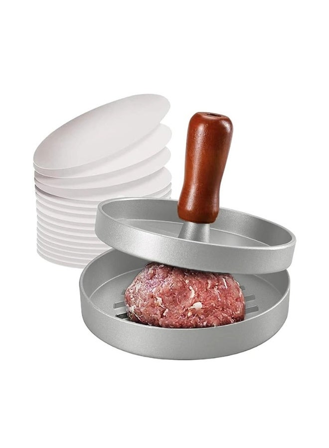 stainless steel burger press+11cm Round Food-Grade Parchment Paper 100pcs - Image 3