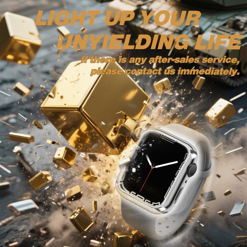 top4cus 41mm Case Soft Flexible Lightweight Anti-Scratch Overall Protective 41mm Iwatch Waterproof Cover Case Shiny Workout Shockproof Bumper Compatible with Apple Watch Series 9/8/7 - Silver - Image 2