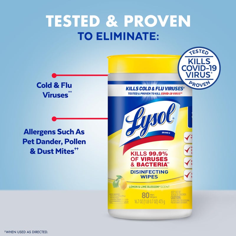 Lysol Disinfecting Wipes Bundle, Home Apartment Dorm Room Essentials and Cleaning Supplies, All Purpose Cleaner, Multi-surface Cleaning Wipes, Multi-Scent Sanitizing Wipes Bundle, 80 Count (4pk) - Image 3