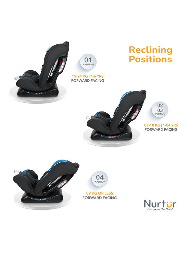 Nurtur Bruno BabyKids 3in1 Car Seat 4 Position Recline 5Point Safety Harness 143° Angle Recline 0 months to 7 years Group 012 Upto 25kg Official Product  - Image 4