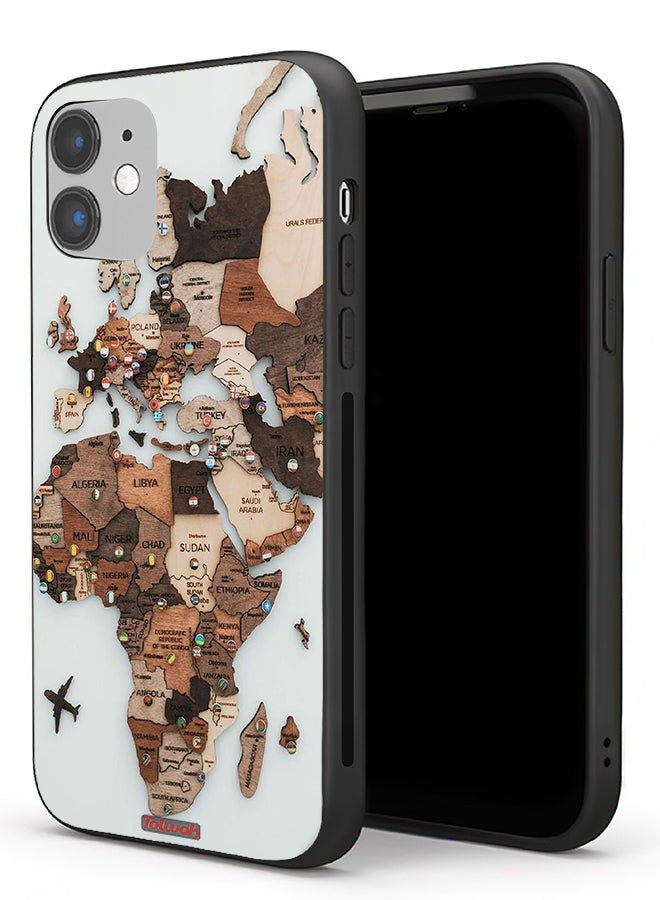 Tolwak Apple iPhone 11 Protective Case World Map Art - Image 1