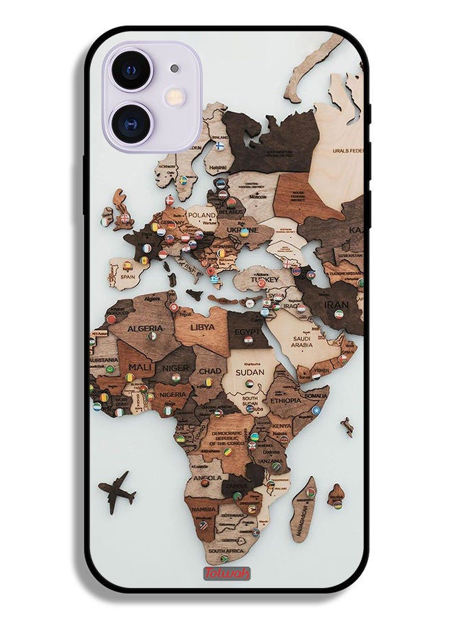Tolwak Apple iPhone 11 Protective Case World Map Art - Image 2