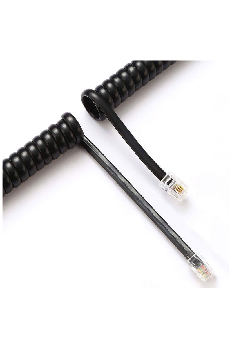 Terminator RJ9/RJ22 4C 2Meter Spring Type Telephone Cord Cable Line Wire – Reliable 4-conductor Cable For Landline Phones, Fax Machines,security & Intercom (Black) - Image 2