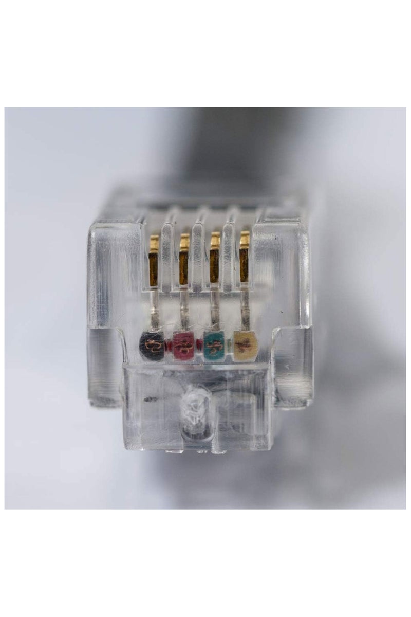 Terminator RJ9/RJ22 4C 2Meter Spring Type Telephone Cord Cable Line Wire – Reliable 4-conductor Cable For Landline Phones, Fax Machines,security & Intercom (Black) - Image 5