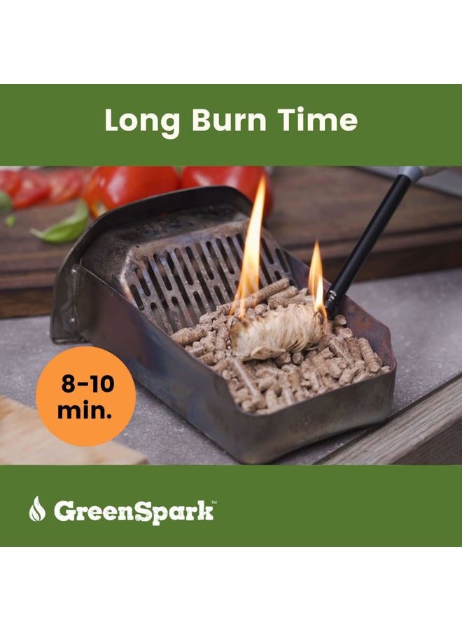 GreenSpark 70 قطعة من مشعل النار الطبيعي للشواء، المدخن، فرن البيتزا، الشواء، موقد النار، موقد الخشب والحبيبات، حفرة النار، احتراق طويل، مقاوم للماء، لجميع الأجواء، آمن للاستخدام الداخلي/الخارجي - Image 4