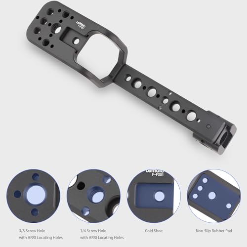 Leftfoto Handle Extension Rig Compatible with XLR Handle Unit for Sony Camera FX3 FX30,Extension Bracket Grip with Cold Shoe,NATO & 1/4"-20 and 3/8"-16 Threads - Image 3