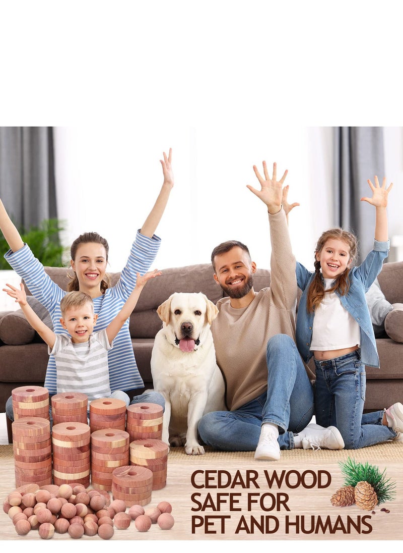 50 Pcs Cedar Blocks for Clothes Storage Including 25 Balls & 25 Rings Wood Closet Freshener Aromatic Deodorizer Shoe Bags Drawer Protection  - Image 4