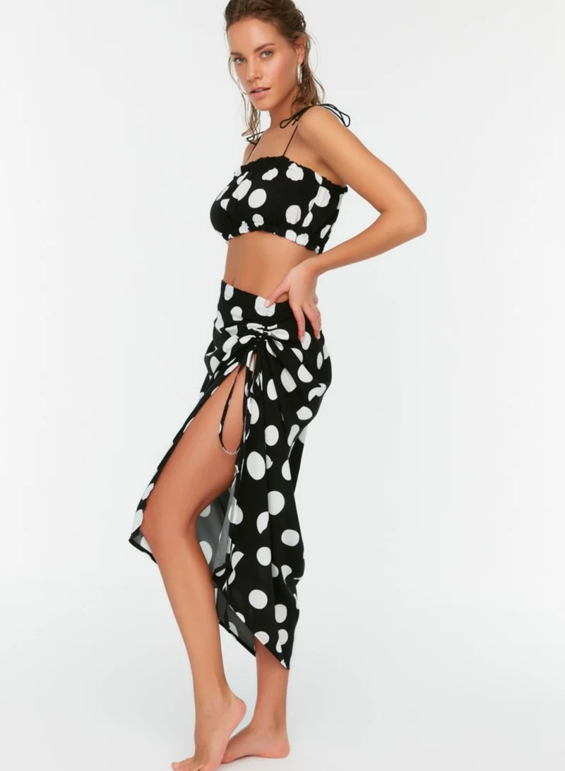 trendyol Polka Dot Crop Top & Skirt Set