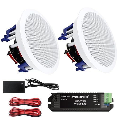 STUDIOFINIX 5.25 Inch Bluetooth Ceiling Speakers,300 Watt Max Power Output for Indoor Kichten,Living Room,Study Room,Basement and Covered Patio - Image 1