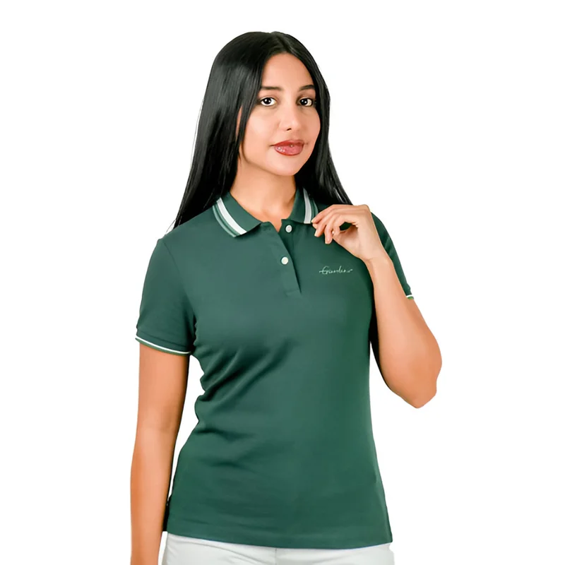 GIORDANO Women's Classic Cotton Pique Polo - Slim Fit, Embroidered Detail