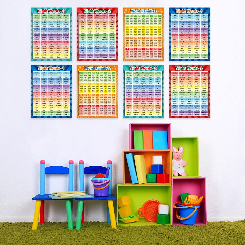 Yisong 4 Sheets Sight Words Poster Extra Large Educational Posters and Word Families Posters Educational Chart Posters Classroom Posters and Learning Posters for Preschool, Classroom, Homeschool, Playroom - Image 2