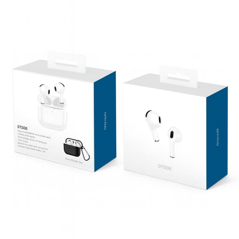 Oteeto OT306 Wireless Bluetooth Earbuds, White, Ergonomic Lightweight Design with Smart Charging Case, Perfect for Daily Calls and Music, Compatible with All Smartphones and Devices - Image 2