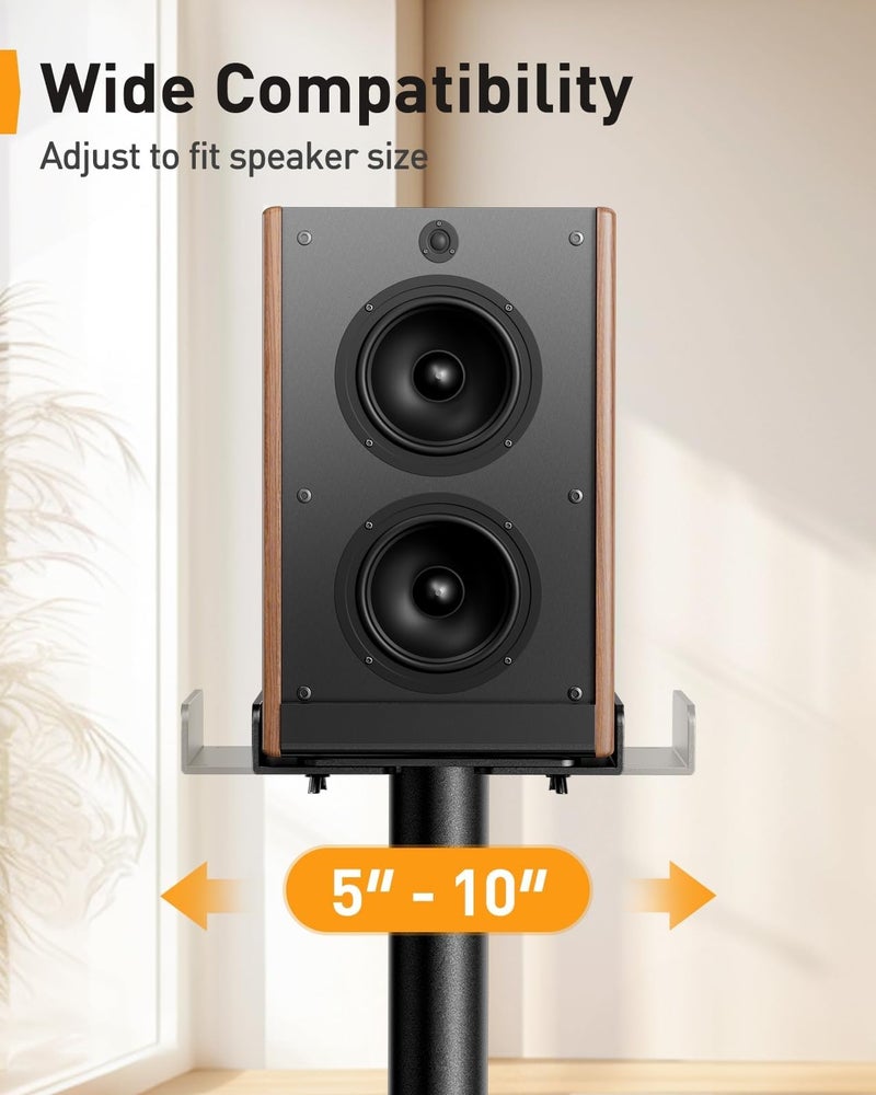 Perlegear Universal Speaker Stands Pair with Cable Management, 33.6 inch Speakers Stands for Bookshelf Speakers, Satellite Speakers & Surround Sound Speaker Holds to 22lbs (PGSS2) - Image 2