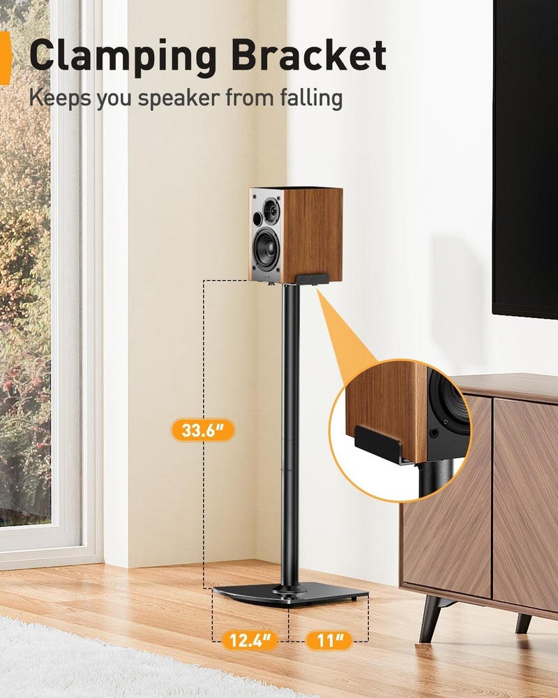 Perlegear Universal Speaker Stands Pair with Cable Management, 33.6 inch Speakers Stands for Bookshelf Speakers, Satellite Speakers & Surround Sound Speaker Holds to 22lbs (PGSS2) - Image 3