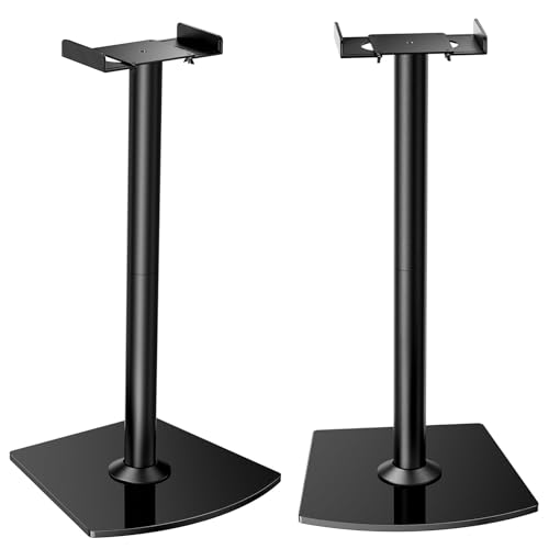 Perlegear Universal Speaker Stands Pair with Cable Management, 33.6 inch Speakers Stands for Bookshelf Speakers, Satellite Speakers & Surround Sound Speaker Holds to 22lbs (PGSS2) - Image 1