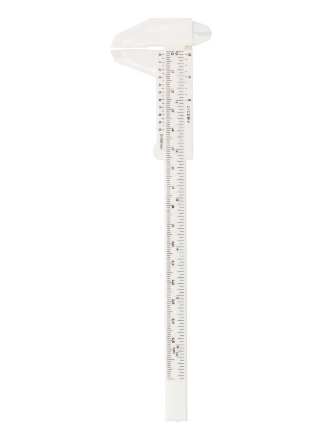 20Pcs 150mm Plastic Calipers Double Scale White Mini Vernier Caliper for Student Office - Image 1