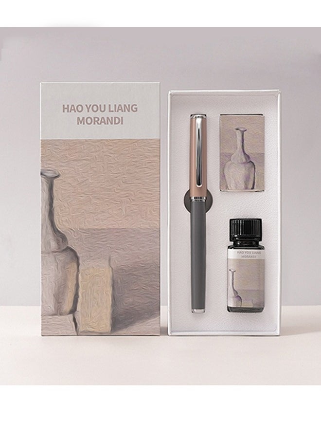 Beyond Metal Fountain Pen Set, Morandi color palette High End Business Signature Pen, 0.5mm Fountain Pens Box for Men and Women Writing  - Image 5