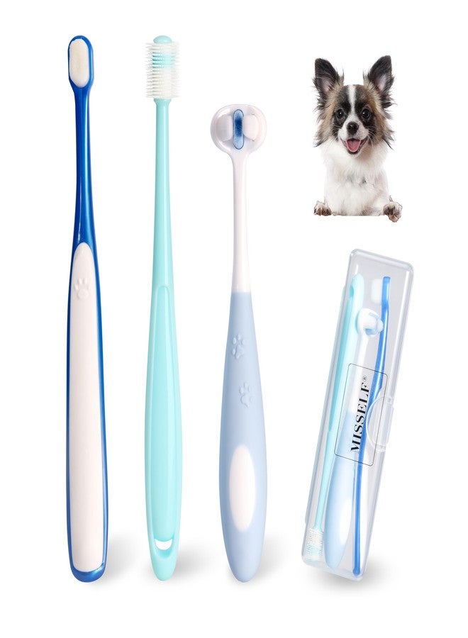 MISSELF Ultra Soft Nano Dog Toothbrush Kit for Small Breed, Silicone 360 Pet Tooth Brushes for Dogs Cat,Canine Dental Care Set of 3 Different Shapes - Image 1